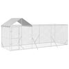 vidaXL Outdoor Dog Kennel Silver Galvanized steel, Polyethylene