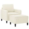 vidaXL Sofa Chair with Footstool Cream 23.6" Velvet