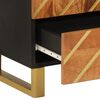 vidaXL Highboard Brown and Black 23.6"x13.2"x39.4" Solid Wood Mango