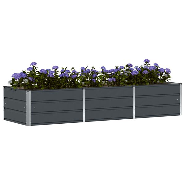vidaXL Planter Anthracite 94.49 x 31.50 x 17.72 in Steel