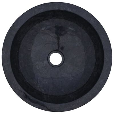 vidaXL Sink 15.7"x4.7" Marble Black