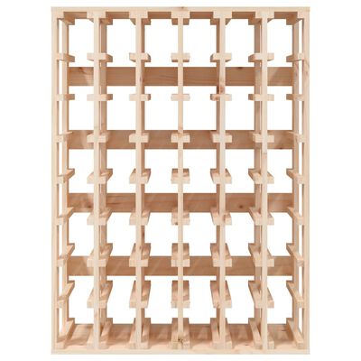 A larger wooden wine rack with open grid sections showing multiple shelves for bottles.