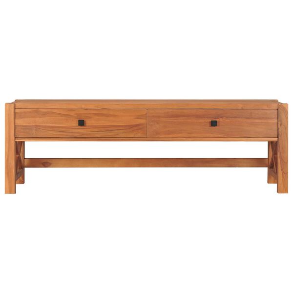 vidaXL TV Cabinet Brown Solid teak wood, Plywood Medium TV Cabinet