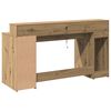 vidaXL Desk with LED Lights Artisian Oak 63.0x21.7x35.8" Engineered Wood