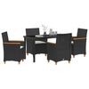 vidaXL Garden Dining Set 5 pcs Black poly rattan