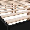 vidaXL Bed Frame Black Engineered wood, Metal, Plywood Small Double