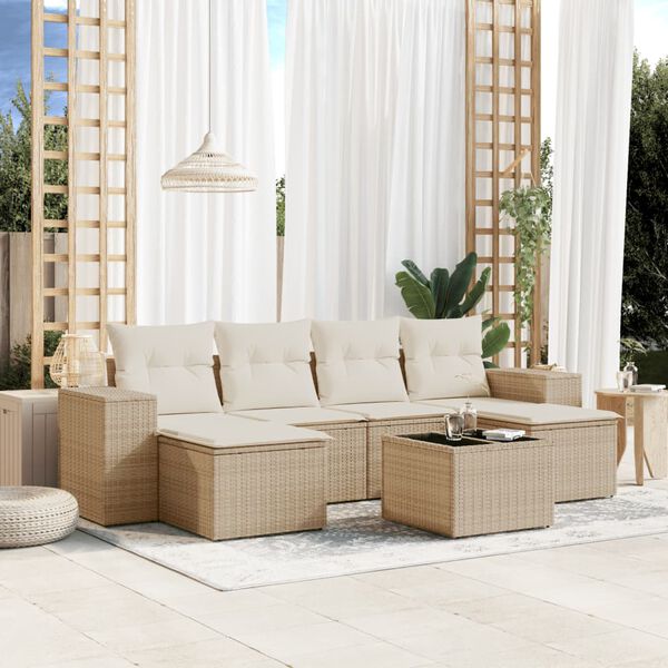 vidaXL Garden Sofa Set Beige