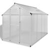 vidaXL Greenhouse Silver Aluminum frame with polycarbonate panels 49.4 ft&sup2;