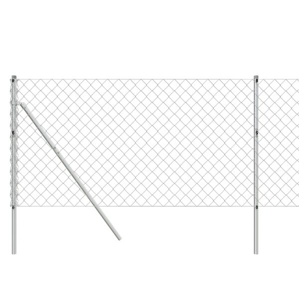 vidaXL Chain Link Fence Silver 3.3'x32.8'