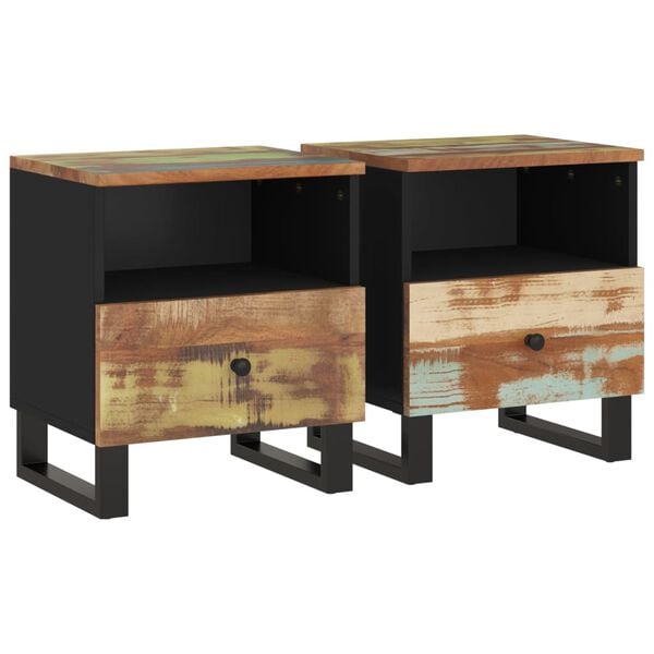 vidaXL Bedside Cabinet Set of 2 Multicolor