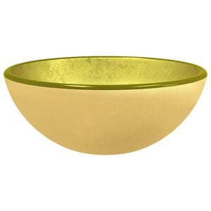 vidaXL Basin Tempered Glass 11.8x4.7" Gold