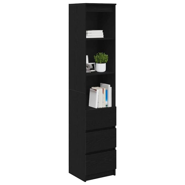 vidaXL Highboard Black Oak Engineered wood Highboard Rectangular