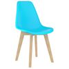 vidaXL Dining Chair Set of 4 Blue Polypropylene, Beechwood 0 Ergonomic