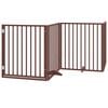 vidaXL Dog Gate Set of 4 Brown Poplar Wood 126 in total length