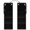 vidaXL TV Stands with LED Lights 2 pcs Black 12"x11.8"x35.4"