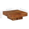 vidaXL Coffee Table Natural wood Solid Acacia Wood 31.5 x 31.5 x 11.8 in