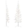 vidaXL Artificial Half Christmas Tree White PVC Slim