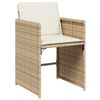 vidaXL Garden Dining Set with Cushion 5 pcs Beige Poly Rattan