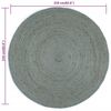 vidaXL Area Rug Olive Green 100% Jute 82.7 in diameter Durable