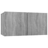 vidaXL TV Cabinet Set Wall-mounted 3 pcs Grey Engineered Wood