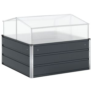 vidaXL Planter Anthracite 39.37 x 39.37 x 30.31 in Galvanised Steel