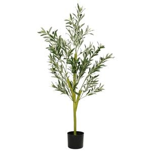 vidaXL Artificial Olive Tree Green Axlewood trunk, Fiber leaves, PE pot