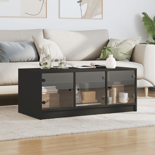 vidaXL Coffee Table Black Engineered Wood Medium Coffee Table