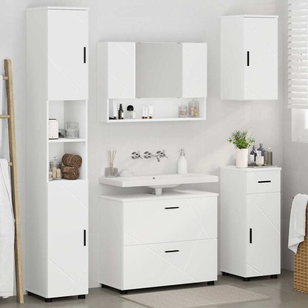 vidaXL Bathroom Furniture Set with Drawer 5 pcs White 30 x 35 x 192 cm