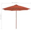 vidaXL Garden Parasol Terracotta Fabric, Bamboo, Hardwood