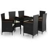 vidaXL Garden Dining Set Black, Cream White