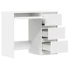 vidaXL Desk White Engineered wood Compact White Desk Rectangular