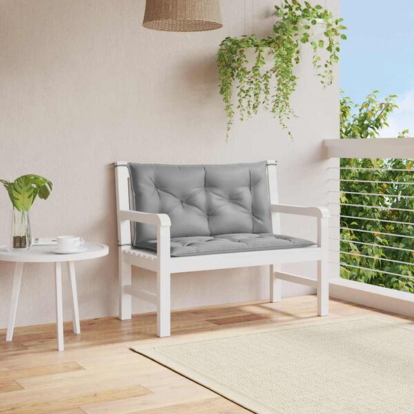 vidaXL Garden Bench Cushion Set of 2 Grey