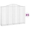 vidaXL Arched Gabion Baskets 5 pcs 78.7x11.8x140/160" Galvanised Iron