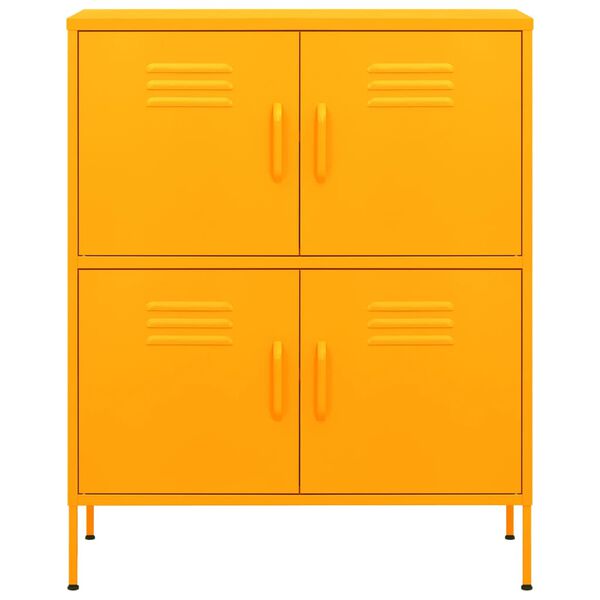 vidaXL Storage Cabinet Mustard Yellow Steel Medium Storage Cabinet