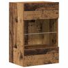 vidaXL TV Wall Cabinet Set of 2 Old wood Engineered wood and glass