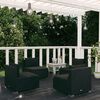 vidaXL Garden Lounge Set Black PE rattan, powder-coated steel, plastic