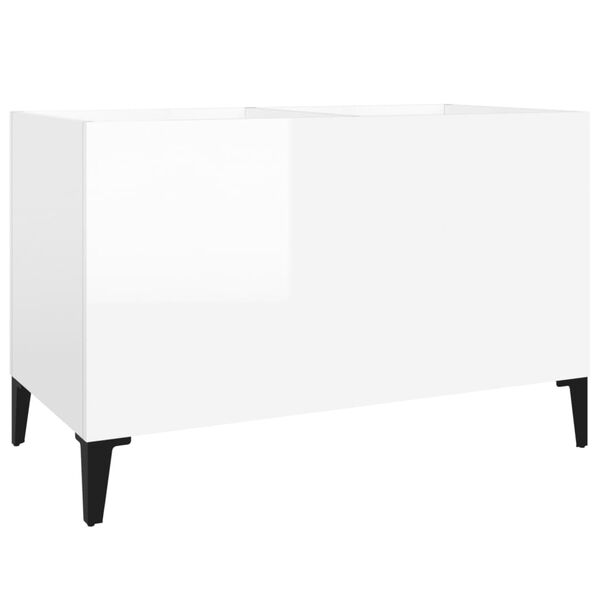 vidaXL Record Cabinet High-gloss white Engineered wood, metal Medium