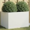 vidaXL Planter White Cold-rolled steel Medium Durable Planter