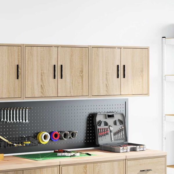 vidaXL Garage Wall Cabinets 2 pcs Sonoma Oak Engineered Wood