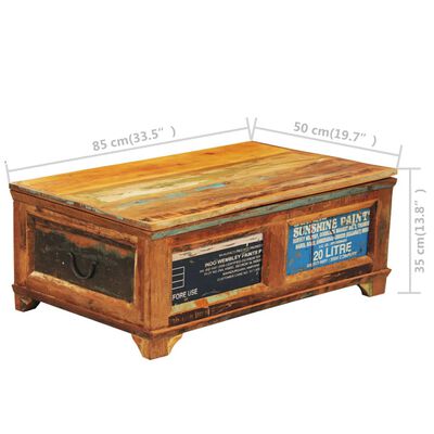 Vidaxl Coffee Table With Storage, Reclaimed Wood Storage Coffee Table