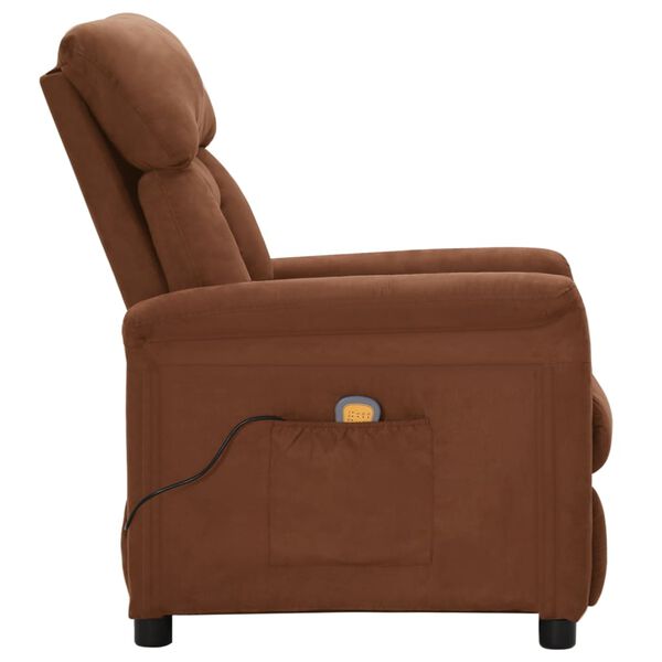 vidaXL Electric Massage Recliner Brown Faux Leather