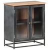 vidaXL Sideboard Gray 23.6"x13.8"x27.6" Solid Acacia Wood and Steel