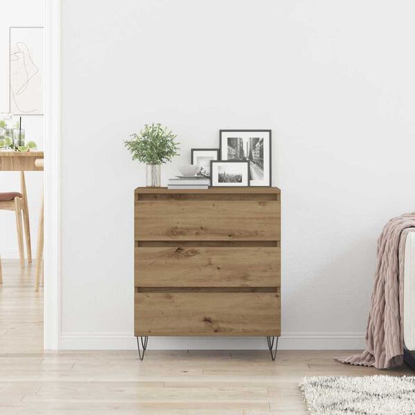 vidaXL Sideboard Artisan Oak 23.62 x 13.78 x 27.56 in Engineered Wood