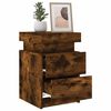 vidaXL Bedside Cabinet with LED Lights Smoked Oak 13.8"x15.4"x21.7"