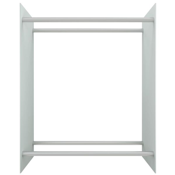 vidaXL Firewood Rack White 31.5x13.8x39.4" Tempered Glass