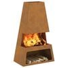 vidaXL Fire Pit Brown 23.62 x 13.78 x 39.37 in Steel