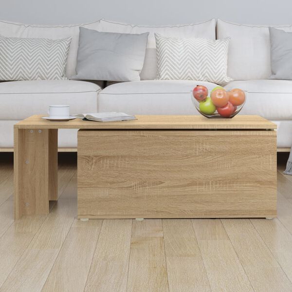 vidaXL Coffee Table Sonoma oak Engineered wood Larger size Coffee Table