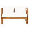 vidaXL Bench Cream Solid Acacia wood, fabric (100% polyester) 2-seater