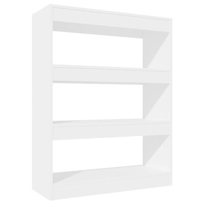 vidaXL Book Cabinet/Room Divider High Gloss White 31.5"x11.8"x40.6" Engineered wood