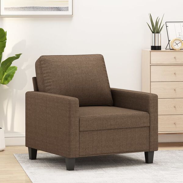 vidaXL Sofa Chair Brown Fabric (100% Polyester), Metal, Textilene Single